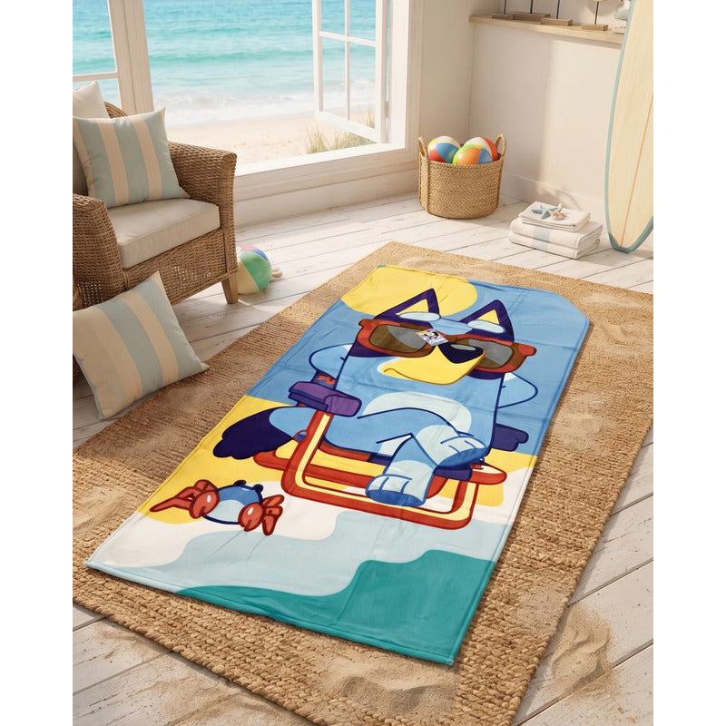 Toalla Providencia Bluey Suave Alta Absorción 100% Algodón Celeste Bluey Playa