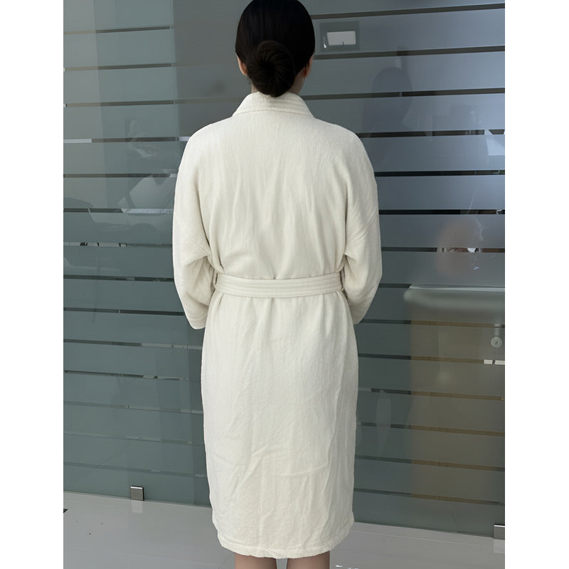 Bata De Baño Leonora Rasurada 100% Algodón Super Absorbente Beige M-l