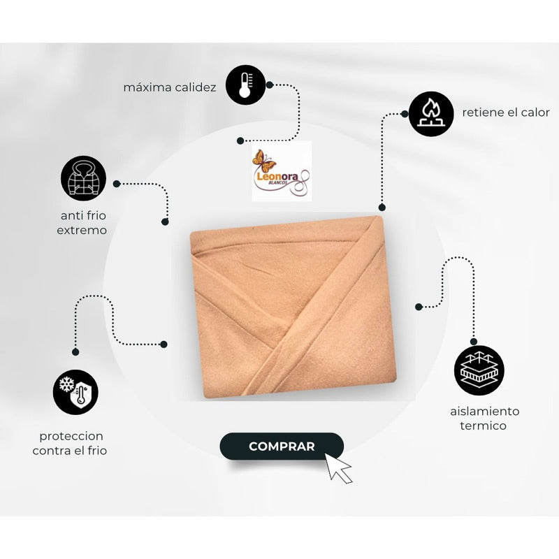 Juego De Sábanas Térmicas Polar Algodón Leonora Matrimonial Nude Beige Nude