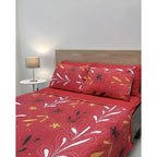 Juego De Sabanas 6 Piezas Tacto Bambu Premium Quality Rojo Jardín Rojo