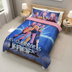Cobertor Providencia De Borrega Matrimonial Demon Hunters Las Guerreras K-pop Escenario Azul