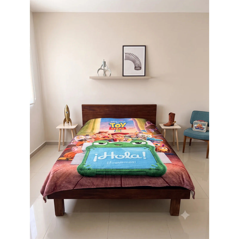 Frazada Providencia Toy Story 5 Matrimonial Calientita Suave Toy Story 5 Amigos 700 G Verde Lima