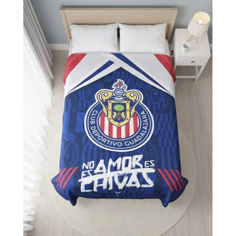 Frazada Providencia Matrimonial De Equipos. Chivas Azul