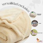 Cobertor Frazada Matrimonial Textura Durazno Lisa Calientita Beige Lisa 700 G Beige