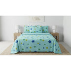 Juego De Sabanas Franela Mariol 100% Algodón King Size Turquesa Bloom Turquesa