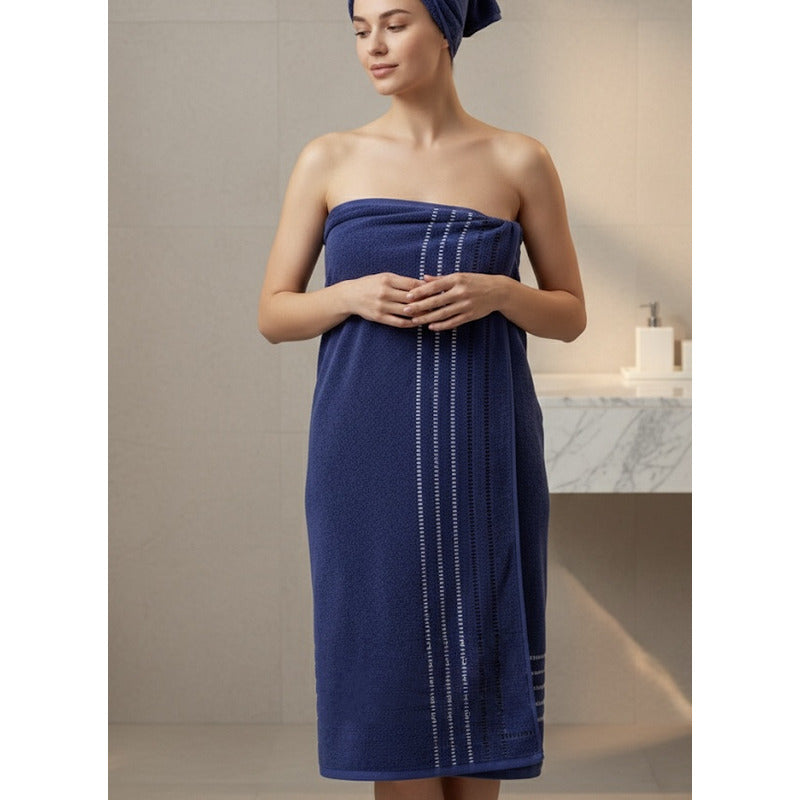 Toallas Baño Completo 100% Algodón Super Absorbente Azul Azul Acero