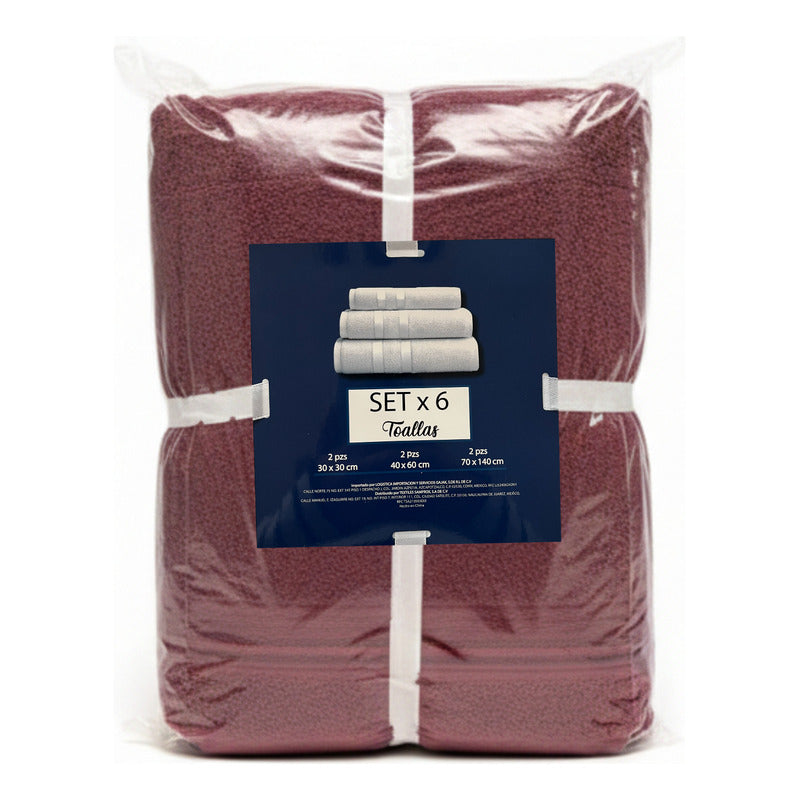 Juego De Toallas De Microfibra  Premium Absorbentes Y Suaves Marrón Cuerpo-manos Y Facial Shedron Lisa