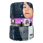 Frazada Matrimonial Ultrasuave De Kpop Army Super Calientita Bts Gris Oscuro