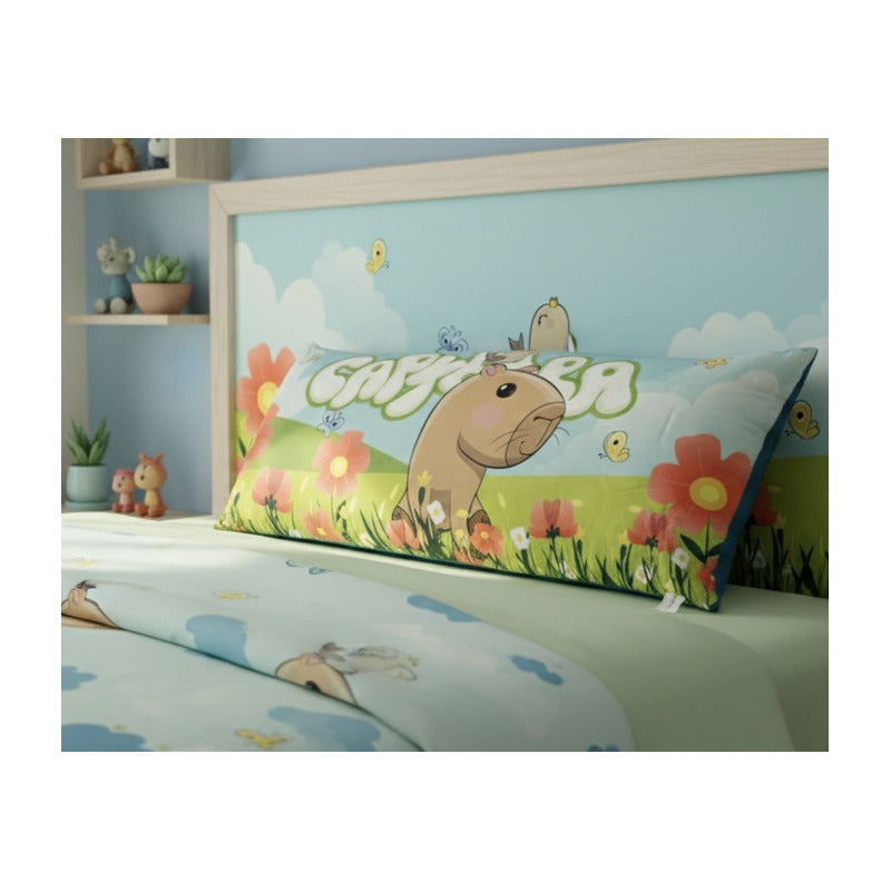 Almohada Providencia Super Jumbo Capybaras Azul Claro