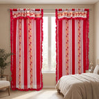 Cortinas Estampadas Para Ventana Con Forro Interior 2.9x2m Rojo