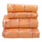 Juego De Sabanas Franela Mariol 100% Algodón Matrimonial Naranja Acapulco Naranja