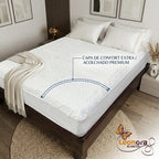 Cubre Colchón Protector King Size Acolchonado Termosellado Blanco Cubre Colchón Termosellado King