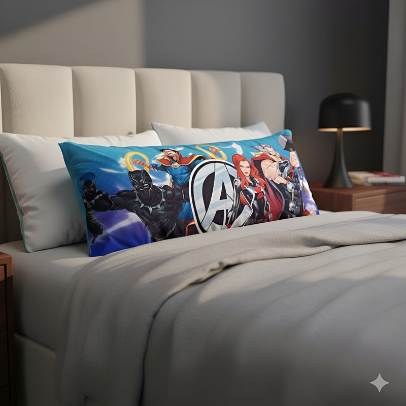 Almohada Providencia Super Jumbo Avengers Heroes Azul Claro