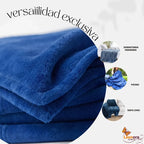 Cobertor Frazada Matrimonial Textura Durazno Lisa Calientita Azul Rey Lisa 700 G Azul