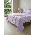 Juego De Sabanas King Size Leonora Percal Algodón 144h Lisas Lavanda Lila Liso