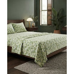Juego De Sabana Matrimonial 100% Algodón Suaves Y Frescas Verde Claro Floresta Verde