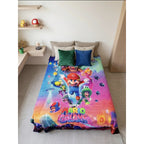 Frazada Matrimonial Providencia Mario Bros Galaxia Srp Suave Mario Bross Ataque Verde Claro