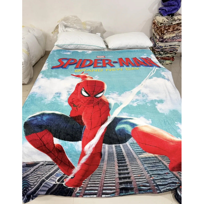 Frazada Matrimonial Extra Suave Spider-man Brand New Day Spider Man Brand New Day 760 G Azul Acero