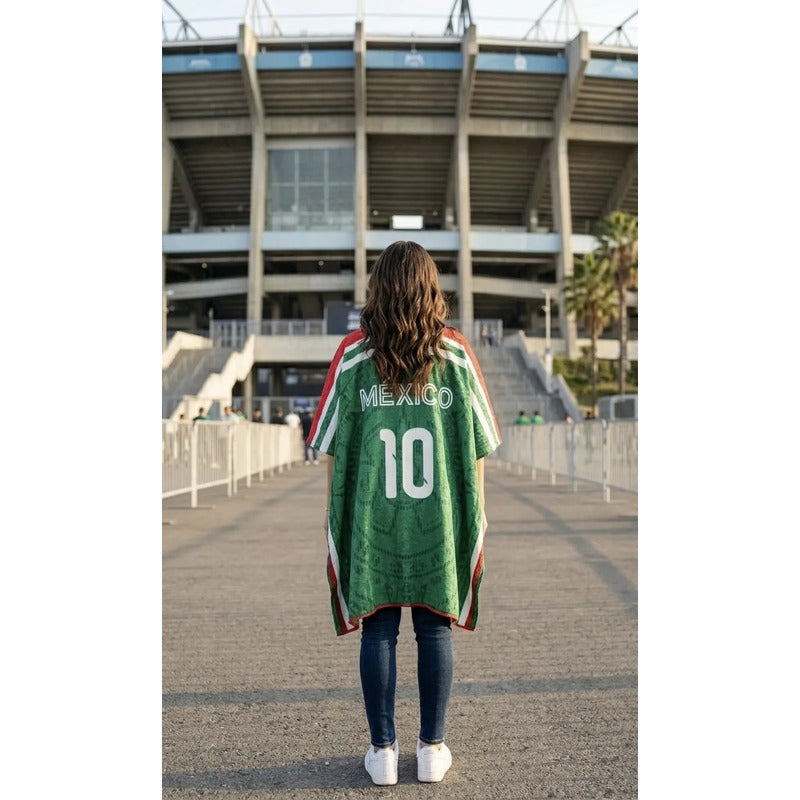 Gaban / Poncho Providencia De La Selección Mexicana Verde Gaban Tipo Frazada Del Mexico 1m X 2m