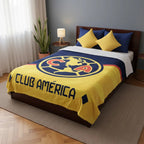 Frazada Providencia De Equipos Matrimonial Super Calientita América Bicolor Azul Oscuro
