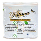 Sabana Hotelera Fátima 150 Hilos Matrimonial -- Cajón Amplio Blanco Blanco Y Cuadros