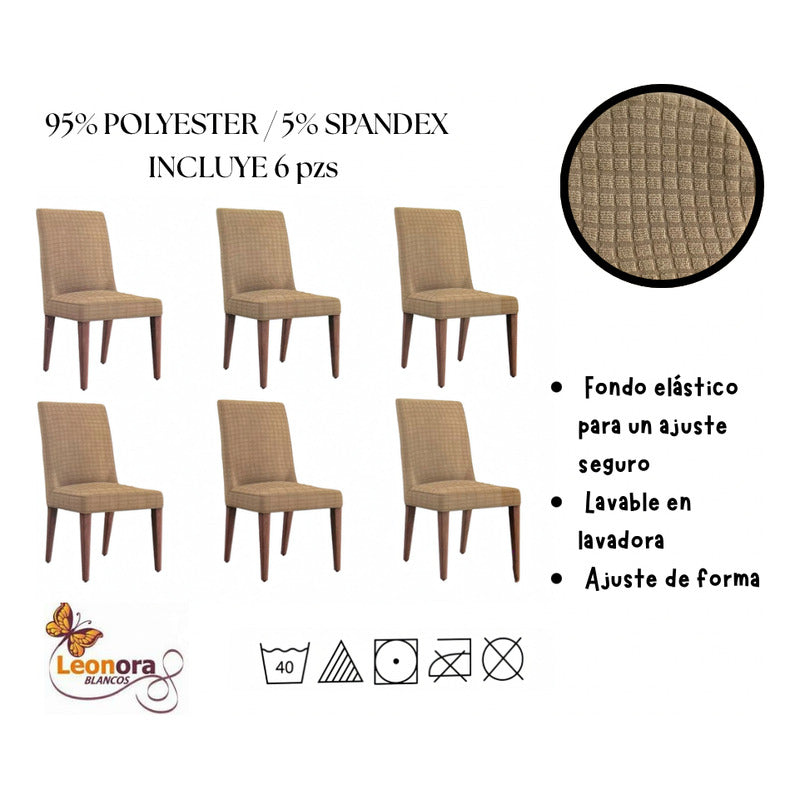 Cubre Sillas Stretch Premium Elástica Para Silla Ajustable Beige Taude