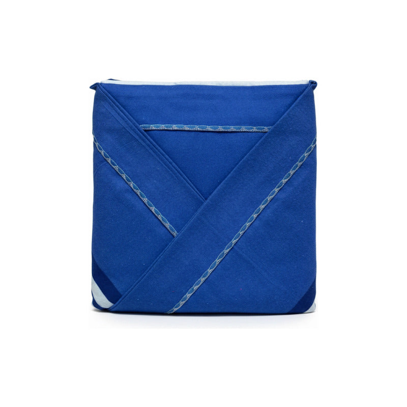 Juego De Sábanas Matrimonial Leonora Franela Planchada 2mts Azul Geométrico Azul