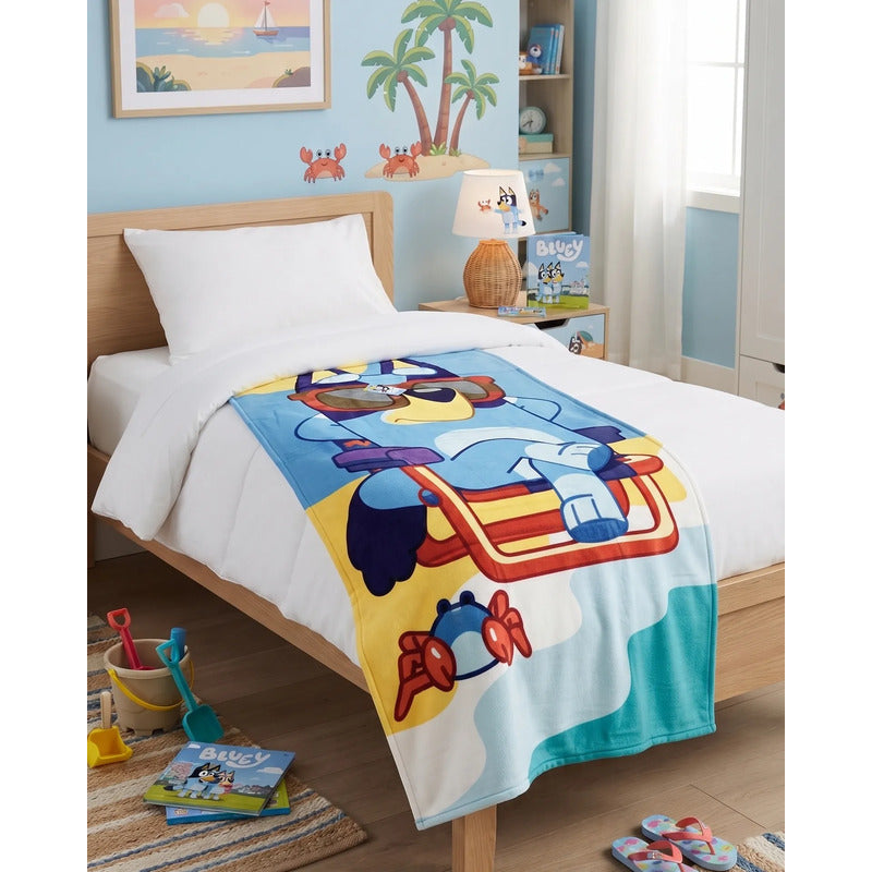 Toalla Providencia Bluey Suave Alta Absorción 100% Algodón Celeste Bluey Playa