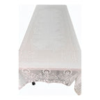Mantel Calado Leonora 1.5×2.5 M | Elegancia Total Blanco Calado Rosas