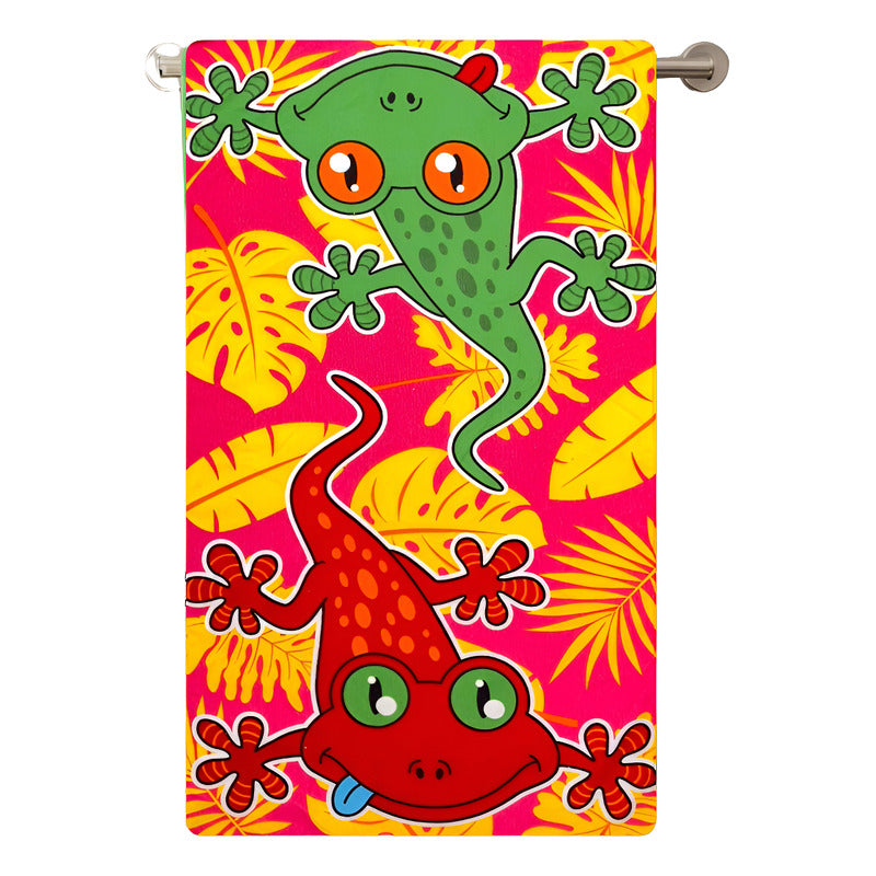 Toalla De Mano Microfibra Leonora. Set De 6 Toallas 110x60cm Rojo Par Lagartijas