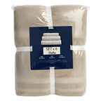 Juego De Toallas De Microfibra  Premium Absorbentes Y Suaves Beige Cuerpo-manos Y Facial Moka Lisa