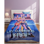 Cobertor Providencia De Borrega Matrimonial Demon Hunters Las Guerreras K-pop Escenario Azul