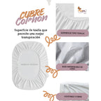 Leonora Protector Cubre Colchón Matrimonial De Toalla Blanco Acabado De Toalla Matrimonial