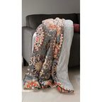 Cobertor Borrega Amanecer | Matrimonial, Suave Y Acolchado Mandalas Gris Gris