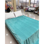 Cobertor Frazada Matrimonial Ligera Super Suave Y Calientita Rayado 700 G Turquesa