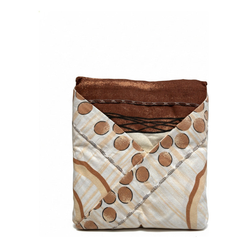 Juego De Sábanas Matrimonial Leonora Franela Planchada 2mts Marrón Claro Circulo Café