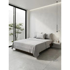 Juego De Sabanas King Size Leonora Percal Algodón 144h Lisas Gris Gris Liso