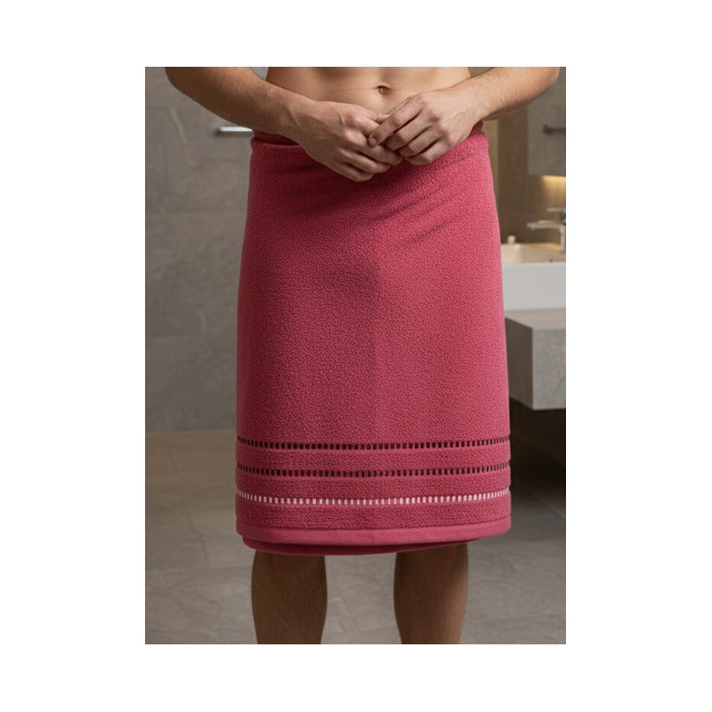 Toallas Baño Completo 100% Algodón Super Absorbente Rojo Fiusha