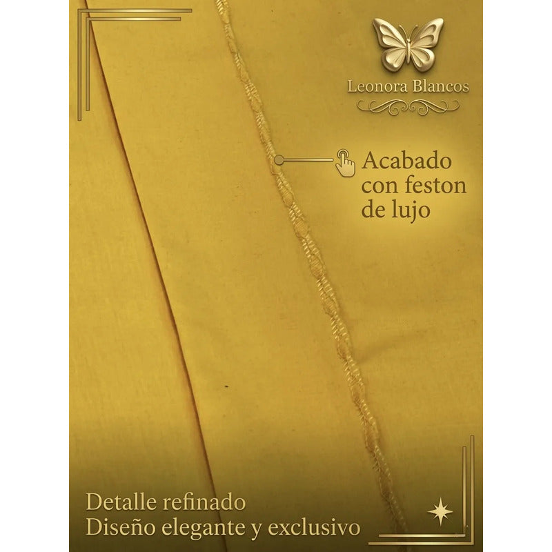Juego De Sábanas Matrimonial Algodón Percal 144 Hilos-fresca Amarillo Lisa Suave Y Transpirable De Calidad Premium