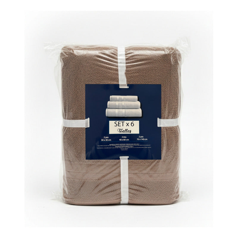 Juego De Toallas De Microfibra  Premium Absorbentes Y Suaves Marrón Cuerpo-manos Y Facial Marrón Lisa