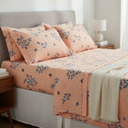 Juego De Sabanas Franela Mariol 100% Algodón King Size Coral Claro Melon Pastel