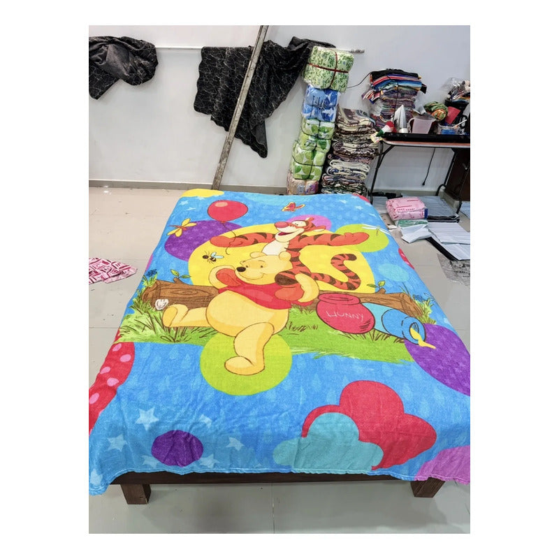 Frazada Providencia Matrimonial De Winnie The Pooh Suavecita Winnie The Pooh 780 G Azul Claro