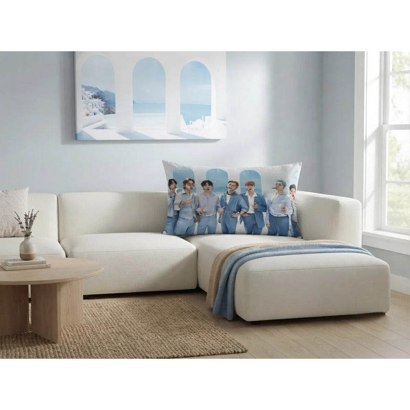 Almohada Providencia De Bts Super Suave Y Esponjosa Azul Claro