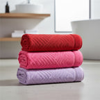 Tallas De Baño Completo 100% Algodón Super Absorbente Greta Rojo Coleccion 3