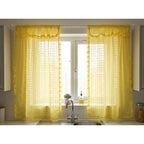 Juego De Cortinas 2 Paneles 2.50x1.95 De Ventana Transparent Amarillo