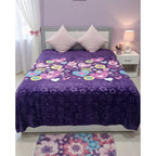Frazada Providencia Matrimonial Grabado Modelo Para Mujer Corazones Morado Violeta Oscuro