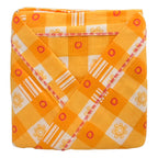 Juego De Sabanas Franela Mariol 100% Algodón Matrimonial Amarillo Cuadro Flor Amarilla