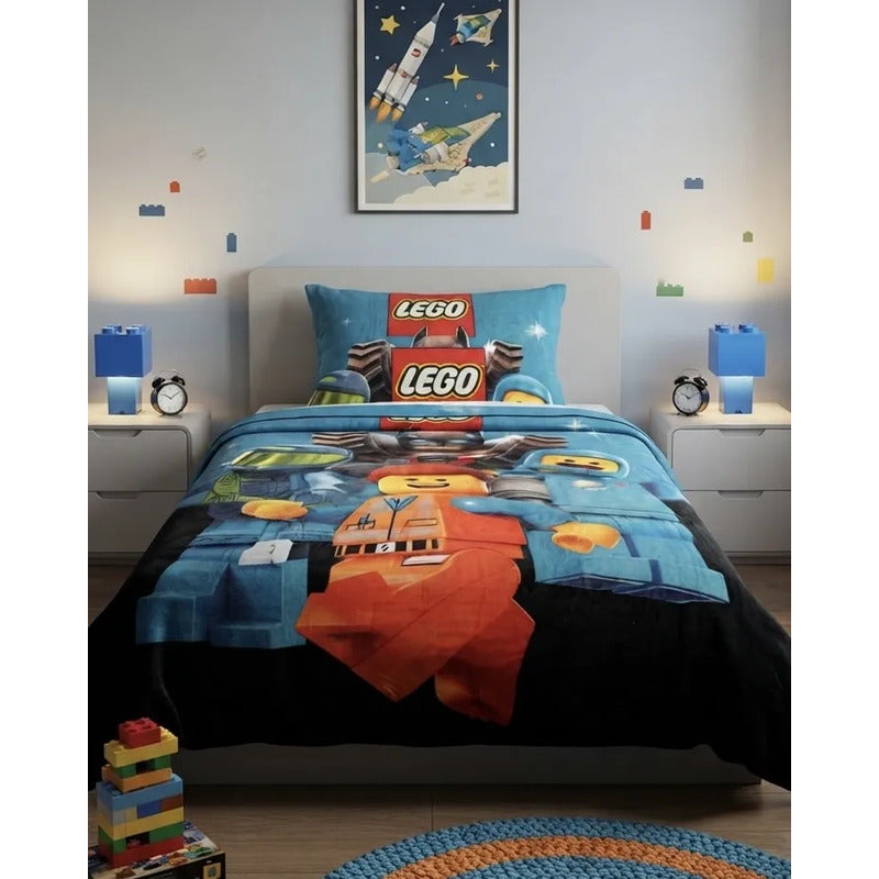 Frazada Matrimonial Providencia De Lego Batman Lego Batman 700 G Azul Marino