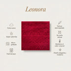 Frazada Leonora Matrimonial Extra-suave Grabado Hd Acogedora Cadena Roja Rojo