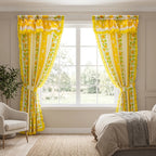 Cortinas Estampadas Para Ventana Con Forro Interior 2.9x2m Amarillo